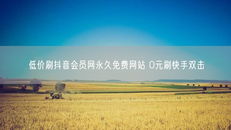低价刷抖音会员网永久免费网站 0元刷快手双击
