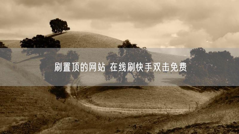 刷置顶的网站 在线刷快手双击免费