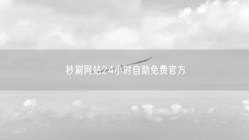 秒刷网站24小时自助免费官方