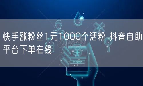 快手涨粉丝1元1000个活粉 抖音自助平台下单在线