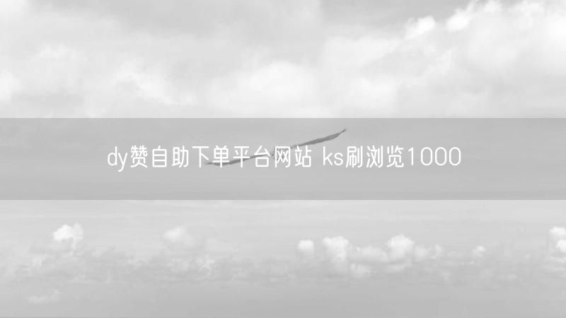 dy赞自助下单平台网站 ks刷浏览1000