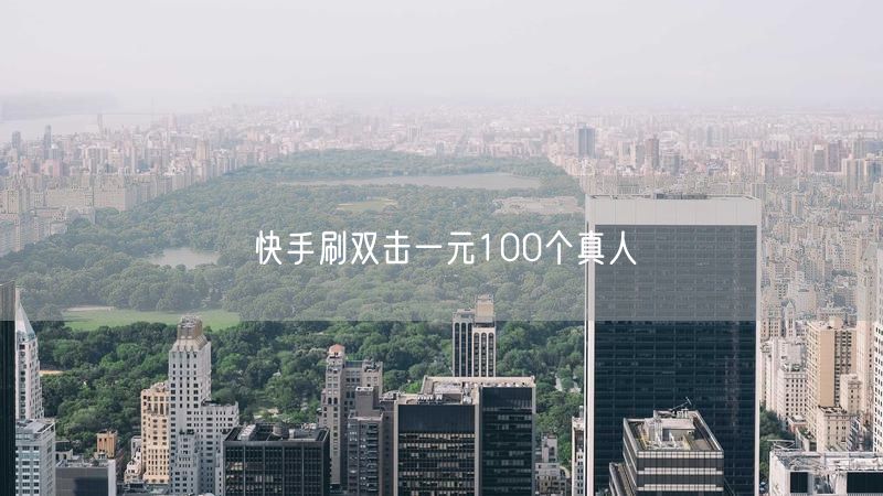 快手刷双击一元100个真人